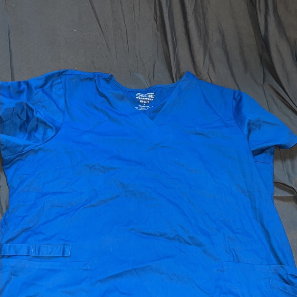 Size 2x royal blue scrub top